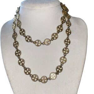 Designer inspired  Mixed Gold Silver T Logo Pendant chain Necklace old money